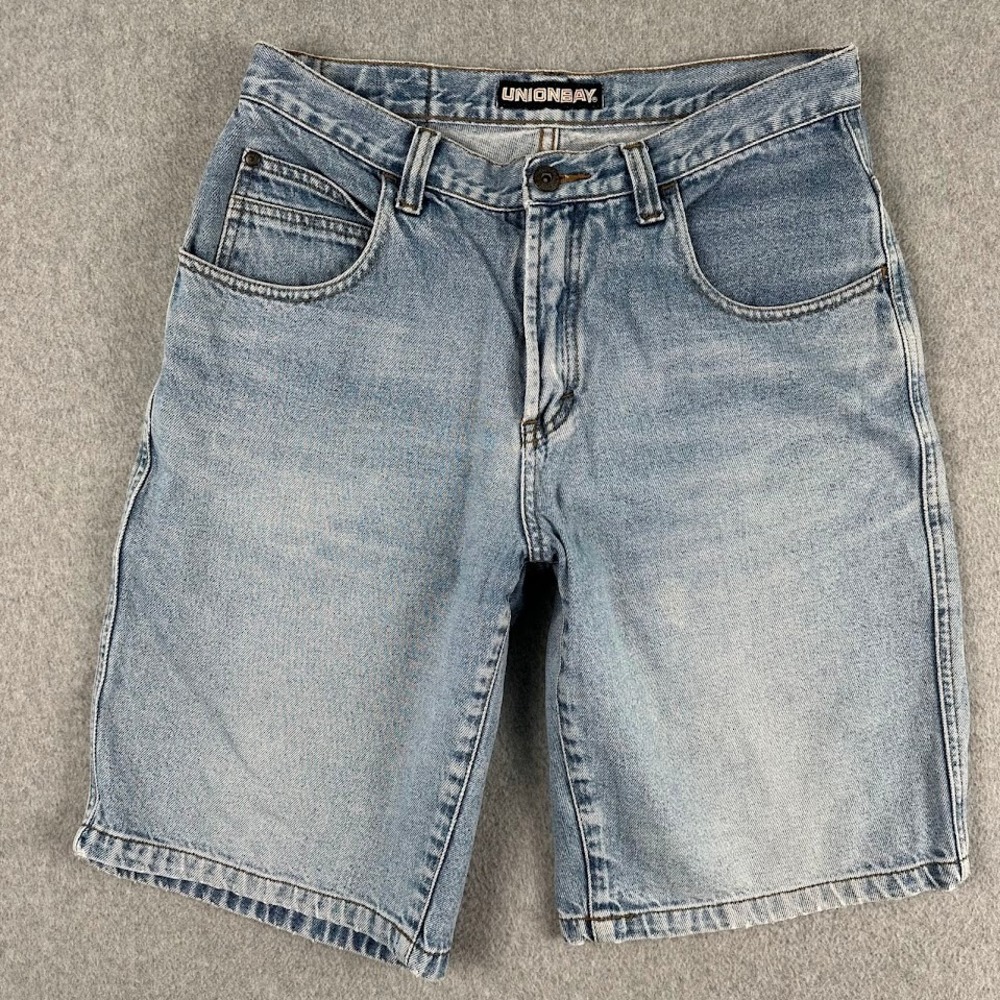 Vintage 90s Unionbay Womens Shorts‎ Light Wash Denim Carpenter Jorts Size 11